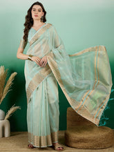 Womens Fashion Ethnic Sea Green Color Sarees-MLSHWSA1428SGR0ONE
